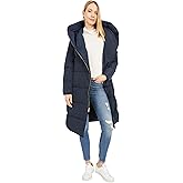 Cole Haan Women's Taffeta Down Coat With Bib Front and Dramatic Hood