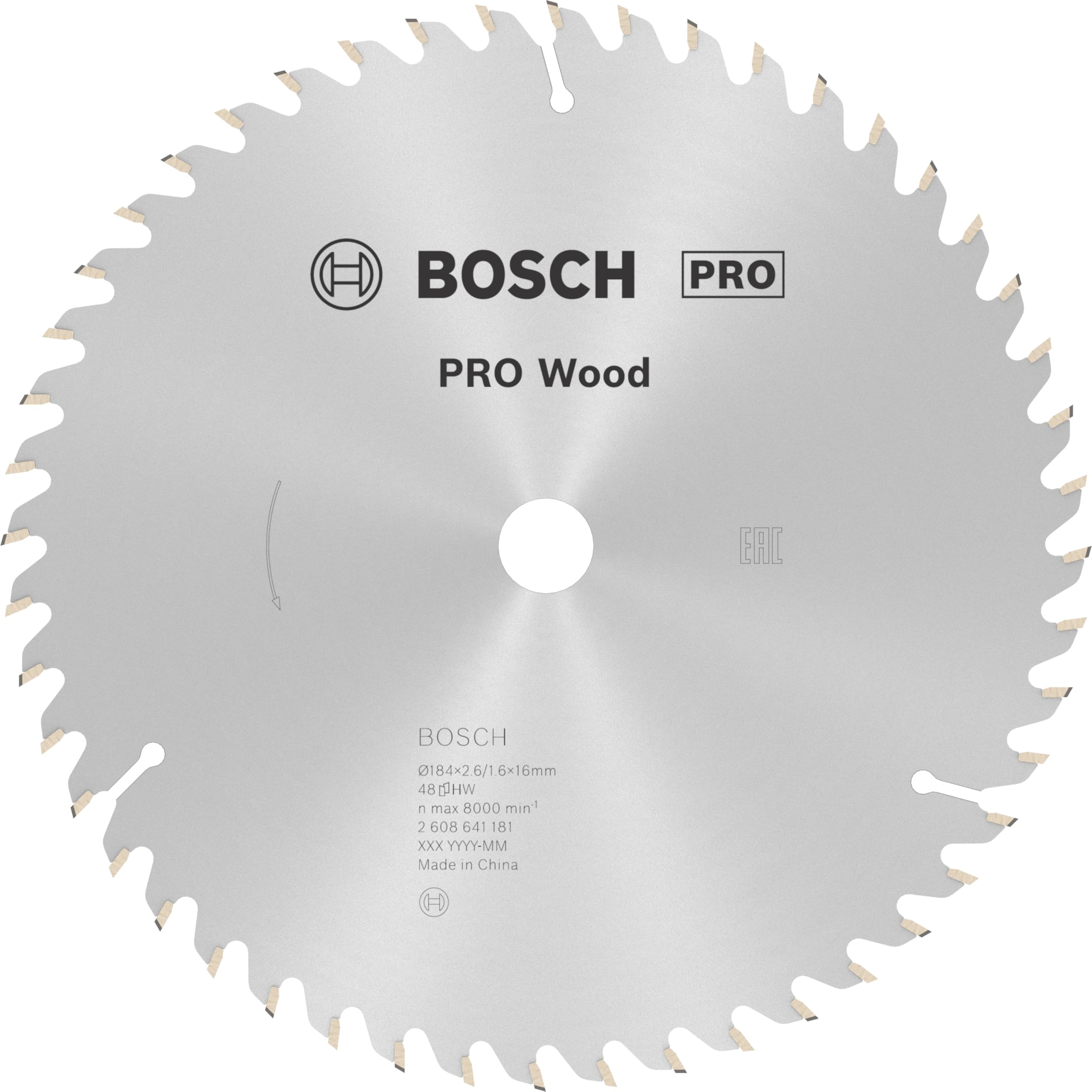 Bosch 1x PRO Wood Circular Saw Blade for Corded Hand-Held Circular Saws (for Softwood, Hardwood, Ø mm, Professional Accessory Hand-Held Circular Saw)