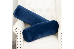 1 MIDDLE ONE Body Pillow, Memory Foam Body Pillows for Adults Sleeping, Decorative Bolster Pillow for Bed & Couch, Long Cylinder Tube Round Pillow, 24x7.87 Inches, Set of 2 (Navy Blue)