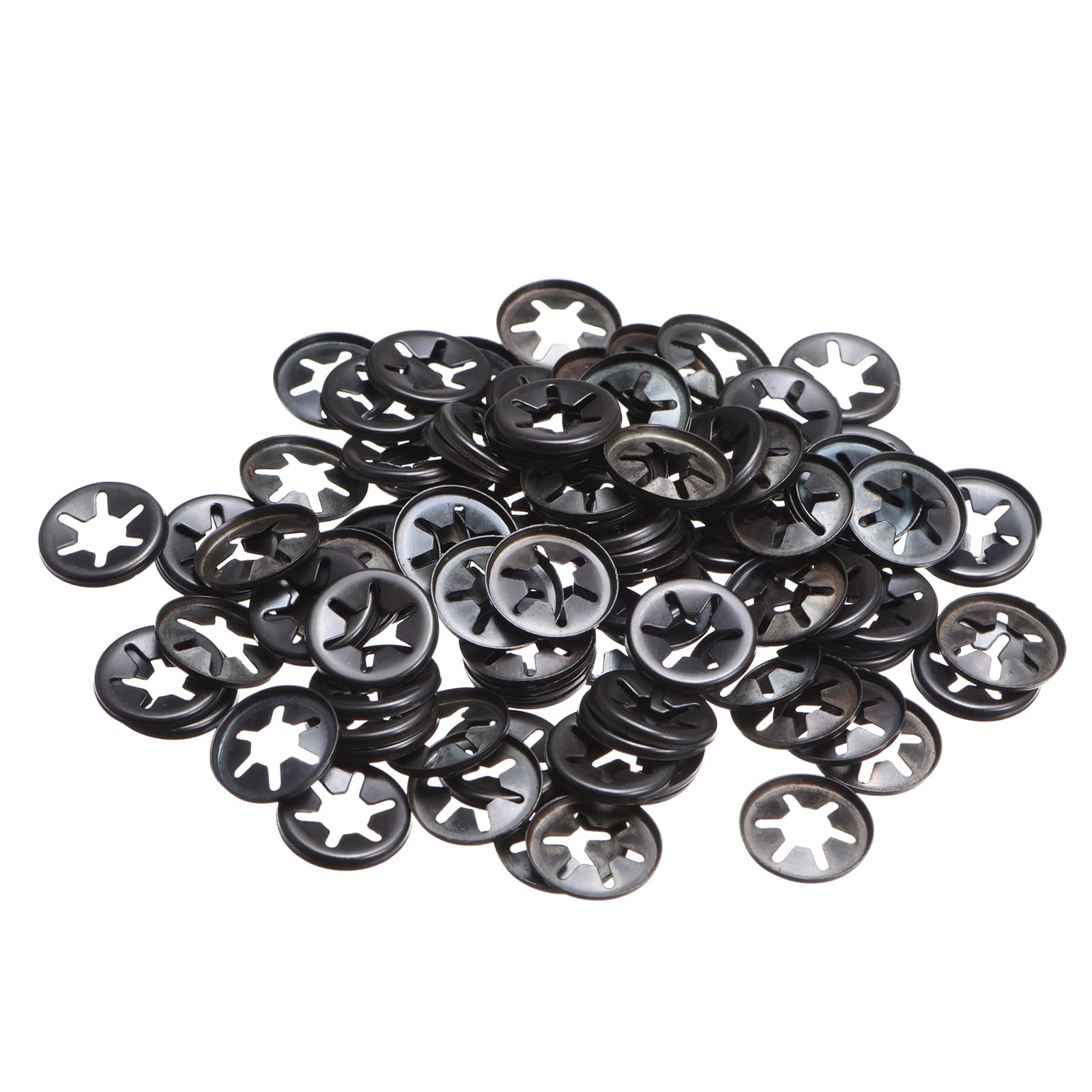 Kozelo 100pcs Internal Tooth Star Locking Washer - [6mmID x 15mmmmOD] for Shock Absorption of Mechanical Equipment Quick Speed Locking Washers, 65Mn Steel — image 1