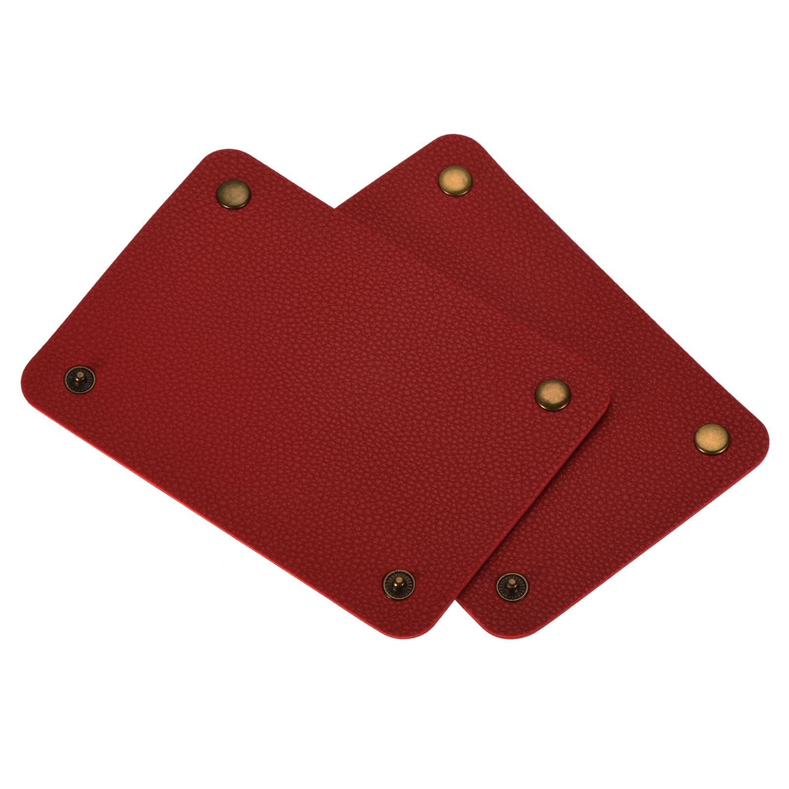 PATIKIL Leather Handle Wraps, 2 Pack PU Handbag Grip Cover Protector with Brass Clasp for Grocery Shopping Bag, Red