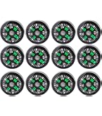 Alomejor Lot De 12 Mini Boussole De Poche 20mm - Kit Survie Portable Rempli D'Huile Pour Randonnée, Camping Et Aventures En Plein Air