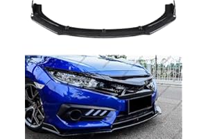 WheelX 3Pcs Front Bumper Lip Compatible with 2016-2020 Honda Civic, JDM Air Dam Lower Chin Splitter 4 Door Sedan Hatchback Protection Body Kit 2016 2017 2018 2019 2020 (Carbon Fiber Pattern)
