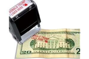 FLASKARS Donald Trump Lives Here Stamp, Self Inking Stamp for Trump Merchandise, 2024 Election Party Decorations Party Supplies Funny Gifts