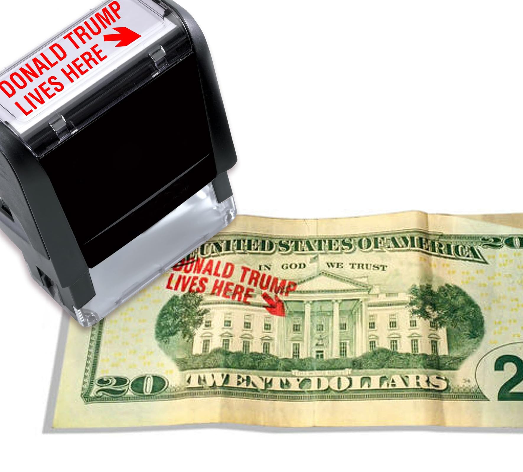 Photo 1 of 45th President Lives Here Stamp, Self Inking Stamp for 45th President Merchandise, 2024 Election Party Decorations Party Supplies Funny Gifts