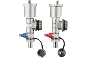 Brass Heating Distributor with G1 Threaded Connection, Automatic Air Vent Valve & Circuit Bleeder for Hydronic Systems – Resi