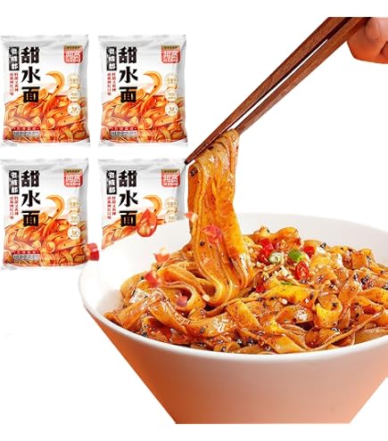 Amazon.com: 4Pack Sichuan Red Chili Oil Wide Noodles, Spicy Broad