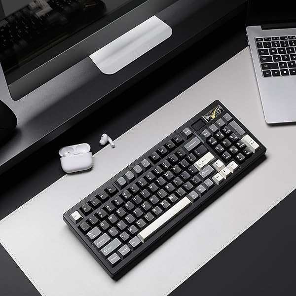 YUNZII IF99 WIRELESS MECHANICAL GAMING KEYBOARD WITH SMART LCD DISPLAY, QMK/VIA PROGRAMMABLE BT/2.4G/USB-C GASKET MOUNTED HOT SWAP RGB 96% LAYOUT FOR MAC/WIN (BLACK, COCOA CREAM V2 SWITCH)