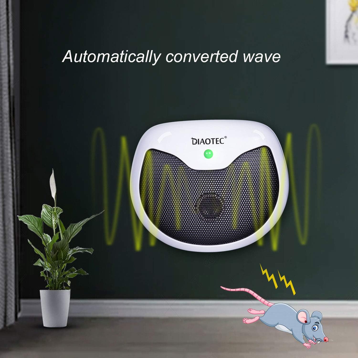Diaotec Rodent Squirrel Repellent Ultrasonic Pest Deterrent Control Chaser Rodents Mouse Rats and Insects : Garden & Outdoor