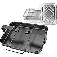 Hisencn 7515 Grill Catch Pan Holder Drip Pan Replacement for Weber Genesis 1000-5500, Genesis Silver/Gold/Platinum, Genesis II Series, Platinum I/II, and Summit, Porcelain Steel Grease Collection