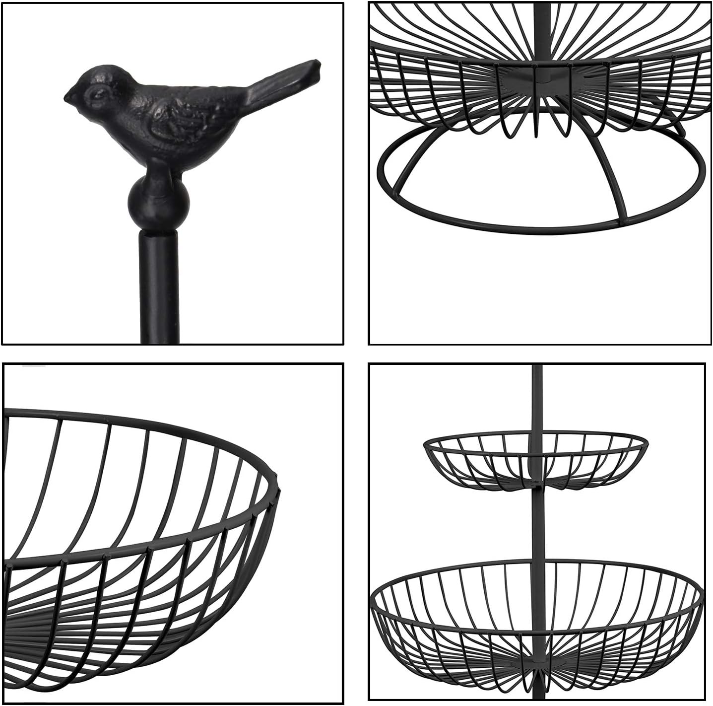 Hossejoy Fruit Basket for Kitchen Counter, 3-Tier Large Capacity Fruit Bowl, Fruit Vegetables Basket Bowl Storage - Image 5