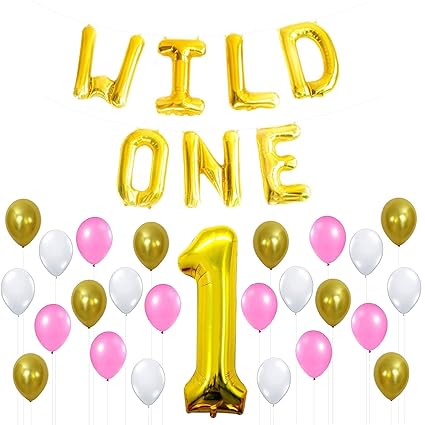 Amazon Com Wild One Birthday Decoration Kit Pink White Gold