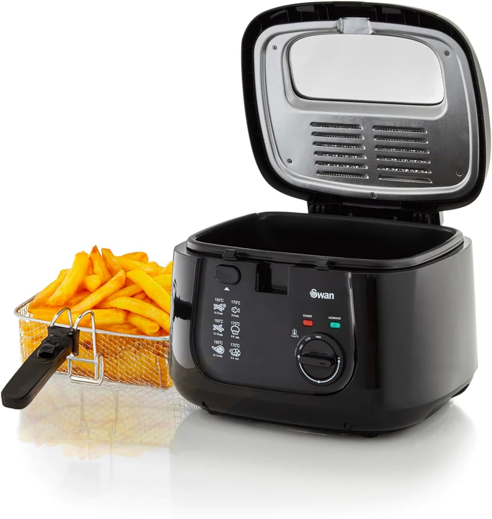 Swan 2.5 Litre Deep Fat Fryer with Viewing Window 1800W Black