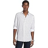 Michael Kors Mens Long Sleeve Paisley Print Classic Fit Shirt