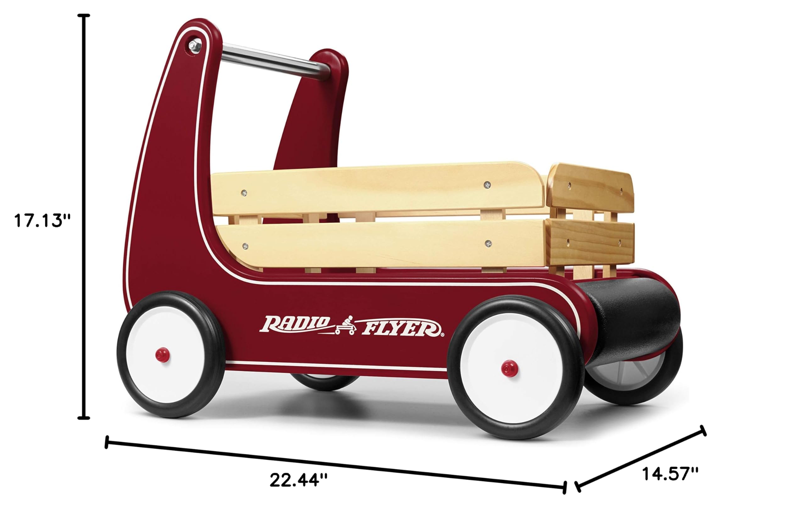 Baby Walker, Toddler Toys, Baby Toy, Radio Flyer Classic Walker Wagon, for Ages 1-4, Red, Wood