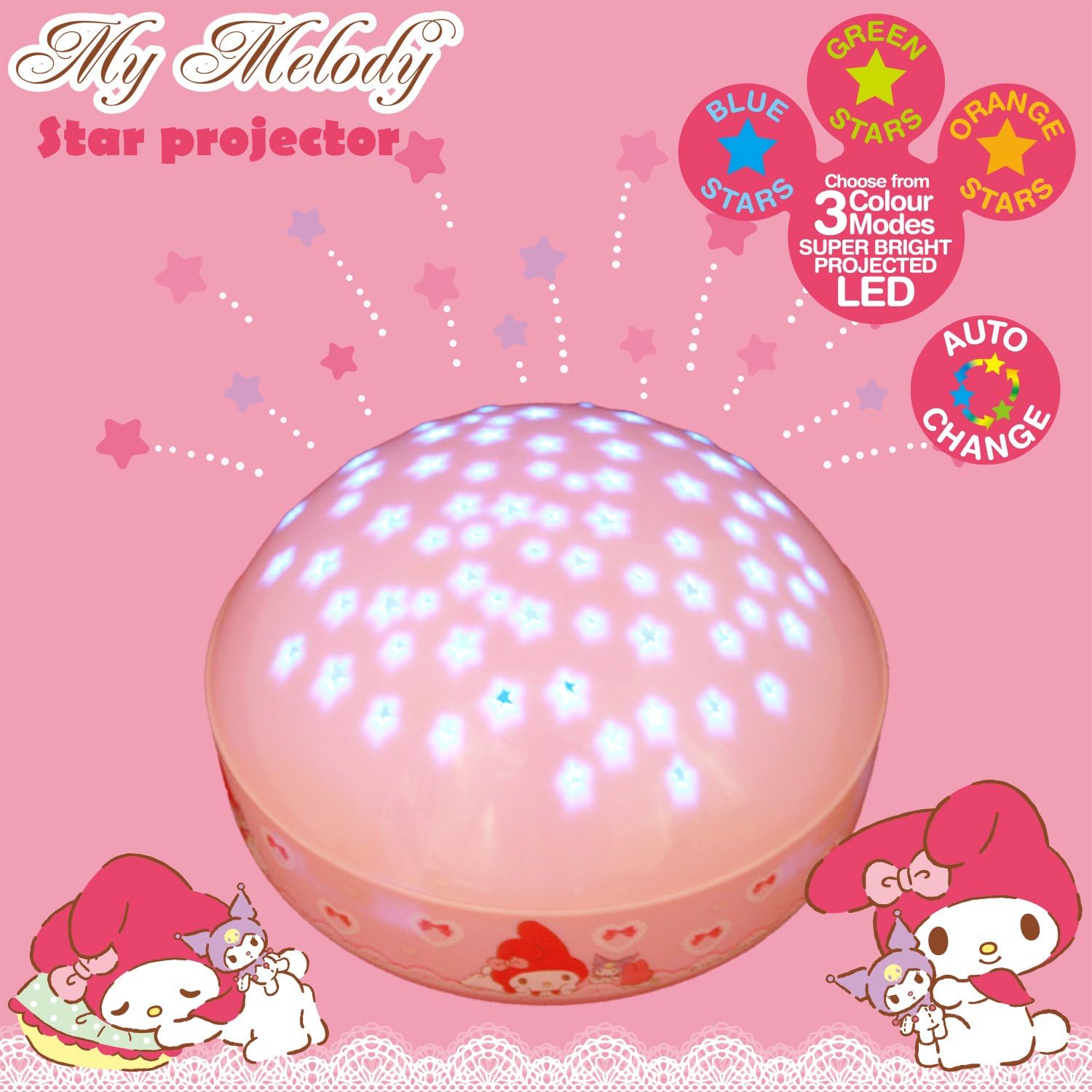My Melody"Touch Active, Easy Clean" Twilight Constellation Galaxy Night Light Star Projector by Lumitusi (My Melody)