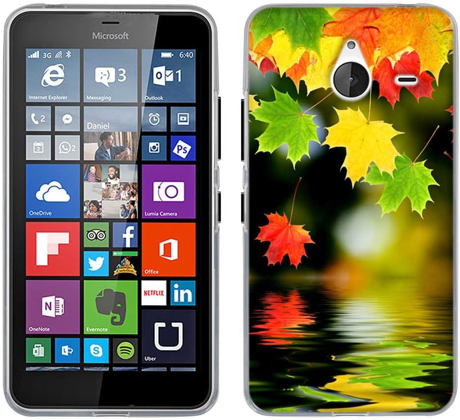 for Nokia Microsoft Lumia 640XL Case,Fubaoda[Maple Leaf] Soft Silicone Ultra Thin Slim Cover Case,TPU with Colorful Cute Protective Back Case Cover Shell Perfect Fitted for Nokia Microsoft Lumia 640XL