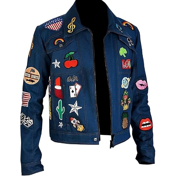 Blue Denim Jacket with Patches on Front and Back (US, Alpha, X