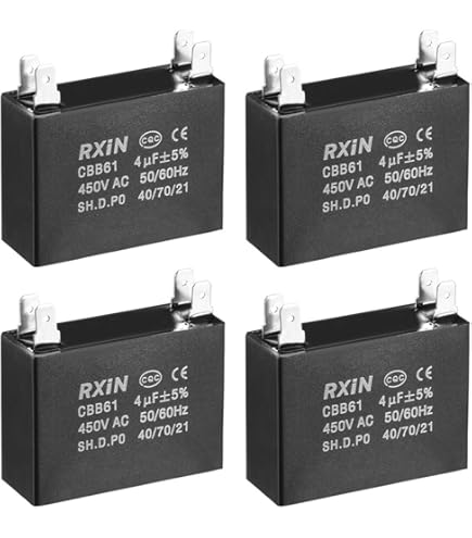 Uxcell Ceiling Fan Capacitor CBB61 1uF 450V AC - 2 Wire Replacement For Fans, Pumps & Motors