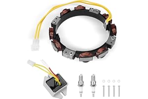 YEHERIT 592830 Alternator Stator 10-16 Amp with Voltage Regulator with Spark Plug compatible with Briggs & Stratton Replace# BS S-592830 394890 393295 696458 691064