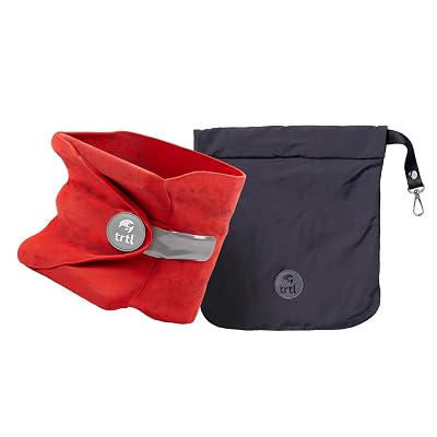 trtl Pillow - Scientifically Proven, Super Soft Neck Support Travel Pillow for Airplanes - Lightweight and Machine Washable - Ergonomic Design for Traveling on Flights, Cars, and Trains - Red