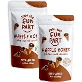 Just The Fun Part | Bite-Size Crispy Mini Waffle Cones | Filled With Premium Belgian Chocolate | Great For Snacks, Desserts, Grab &amp; Go | Kosher | 4.23 Ounce (Pack of 2, Milk Chocolate)