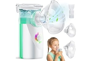 GETKITCHY Portable Nebulizer Machine for Kids - Adults Ultrasonic Mesh Nebulizer, Nebulizer Machines for Travel and Home Use by Adult and Baby, Self-Cleaning Handheld Nebulizers, Steam Inhaler with 3 Cover