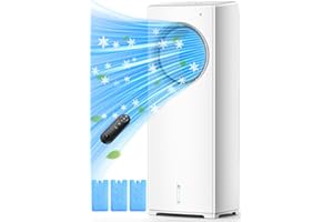 BALKO 3 IN 1 Portable Air Conditioners, 32 INCH Evaporative Air Cooler for Room w/Sleep/Natural/Normal Mode, 3 Speeds, Remote & 1-8H Timer for Auto-Off, 1 Gal Water Tank, Swamp Cooler Bedroom Indoor