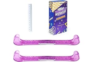 Nattork Ice Skate Blade Guards with Center Spring Release - Heavy-Duty Rubber Protectors for Hockey & Figure Skates - Easy On/Off, Universal Fit for Adults & Kids - Anti-Slip Sole