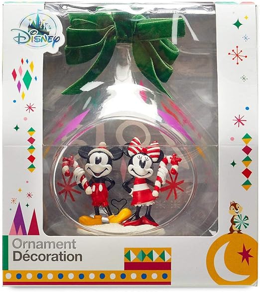 Amazon Com Disney S Mickey And Minnie Mouse Holiday Glass Drop