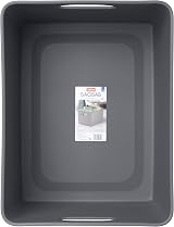 TATAY 22 L Plastic Storage Basket Baobab Grey with Integrated Handles view 2