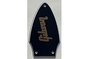 DTYBERXZ For Fit Gibson Flying V Gold "Logo"Truss Rod Cover Guitar Pickguard (3 Ply Black)
