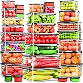 62 Pcs Large Food Storage Containers with Lids Airtight,Total 656OZ(31 Containers &31 Lids), Reusable BPA-Free Plastic Food Container for Kitchen Organization, Leakproof Meal-Prep Containers for Lunch
