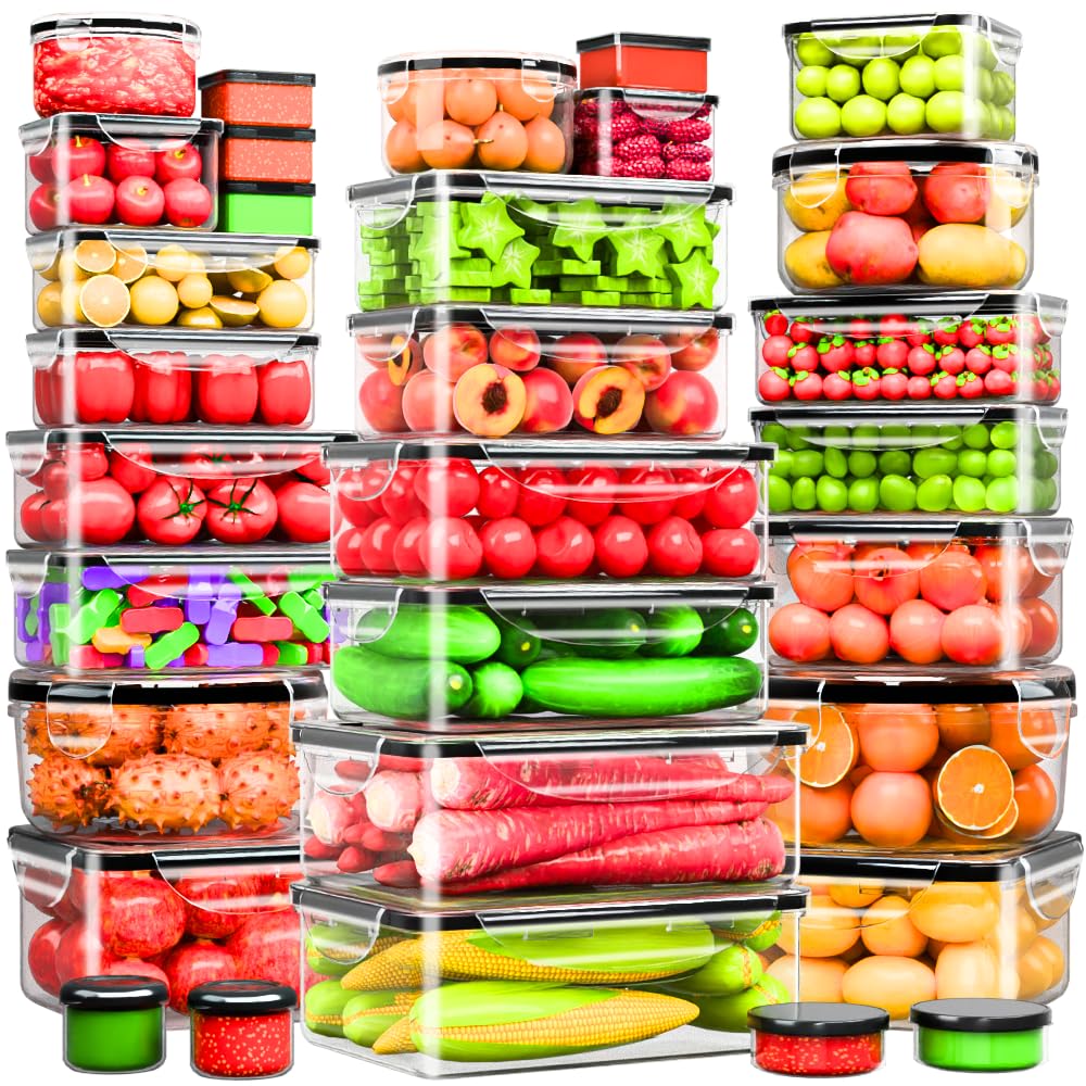 Photo 1 of 62 Pcs Large Food Storage Containers with Lids Airtight,Total 656OZ(31 Containers &31 Lids), Reusable BPA-Free Plastic Food Container for Kitchen Organization, Leakproof Meal-Prep Containers for Lunch