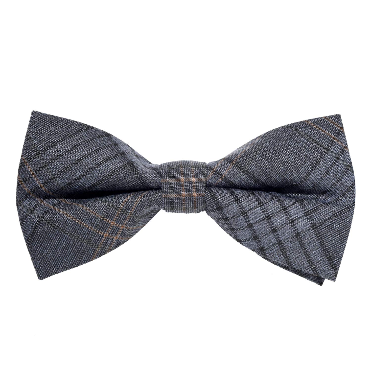 MASADA corduroy bow tie grey-blue plaid - men's accessory in vintage look, continuously adjustable, handmade with hook closure - 12 x 6 cm