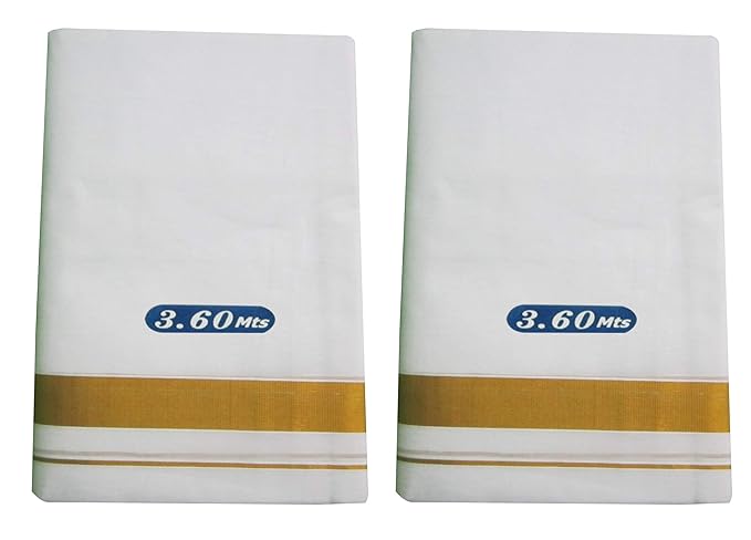 3.6 MTR - Pack of 2 Solid Men Dhoti
