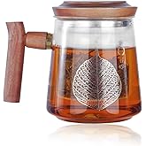 GlazzKraft Loose Leaf Tea Mug with Infuser and Lid,18.6oz/550ml Glass Tea Cup With Infuser Loose Leaf Tea Steeper Diffuser
