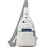 LATMAP Sling Bag For Women Faux Leather Small Casual Daypack Backpack Fanny Pack Crossbody Chest Bags Purse