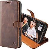 Snakehive Leather Wallet for iPhone 16 Pro Max - Real Leather Wallet Phone Case - Genuine Leather with Viewing Stand and 3 Card Holder - Flip Folio Cover with Card Slot (Brown)