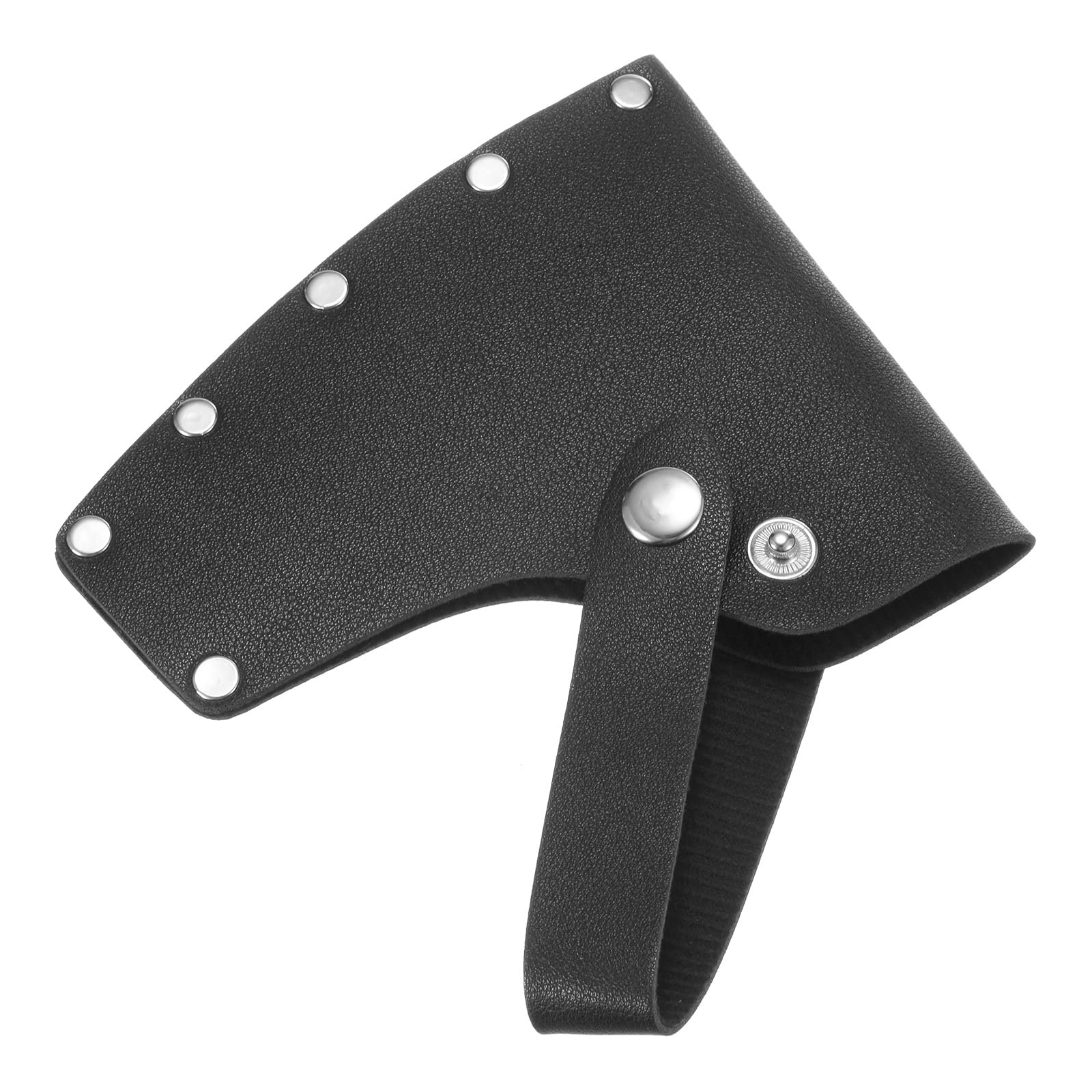 M METERXITY Hatchet Sheath, Thickened Leather Axe Sheath for 1.32LB Axe, Double Snap Axe Head Cover Portable for Outdoor Hiking/Outdoors Work Hatchet Blade Protector Hatchet Cover [Black]