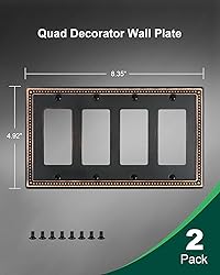 TREEWELL 2-Pack Quad Decorator Outlet Cover