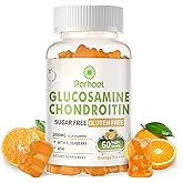 Parhaat Glucosamine Chondroitin Gummies with MSM & Elderberry Extra Strength - Joint Support, Antioxidant Immune Support Supplement for Adults, Men & Women.Orange