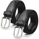 Kajeer Kids Belts for Boys & Girls - 2PCS Woven Elastic Golf Baseball Belt - Braided Stretch Belt for Casual School Uniform