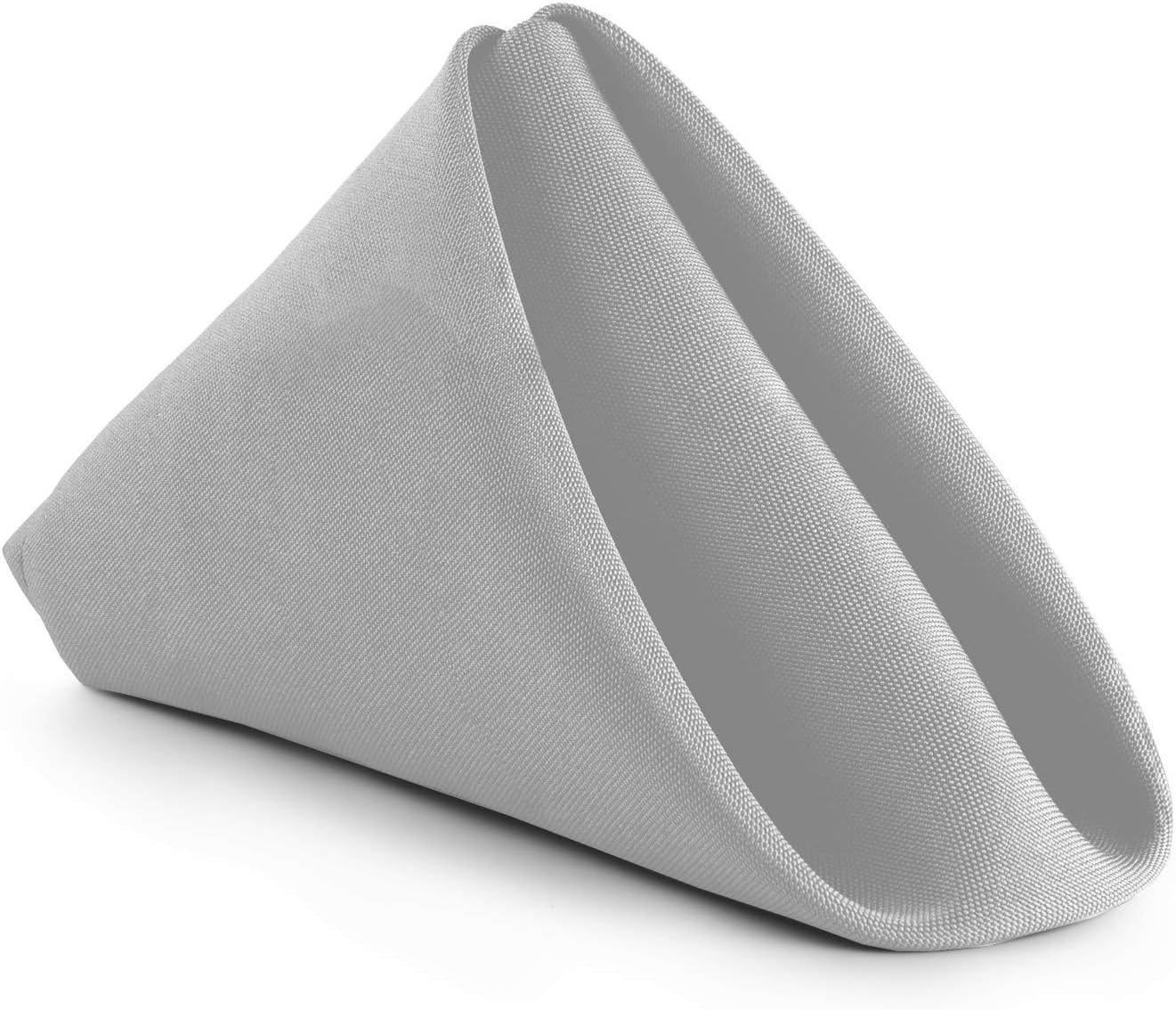 Gee Di Moda Cloth Napkins - 17 x 17 Inch White Solid Washable Polyester Dinner Napkins - Set of 12 Napkins with Hemmed Edges - Great for Weddings, Parties, Holiday Dinner & More: Home & Kitchen