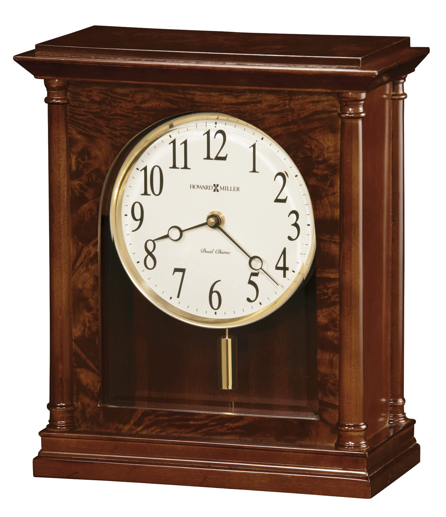 Howard Miller Candice Mantel Clock 635-131 – Americana Cherry Home Decor with Quartz, Dual-Chime Movement and Volume Control