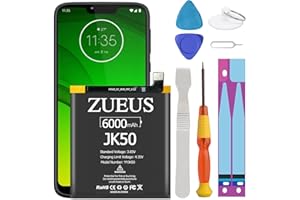 Moto G7 Power Battery Upgraded ZUEUS 6000mAh Li-Polymer Battery Replacement for Motorola Moto G7 Power Supply XT1955 JK50 Moto one Power Supply XT1942 with Screwdriver Tool Kit