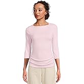 Michael Stars Womens Asha 3/4 Sleeve Straight Neck Top