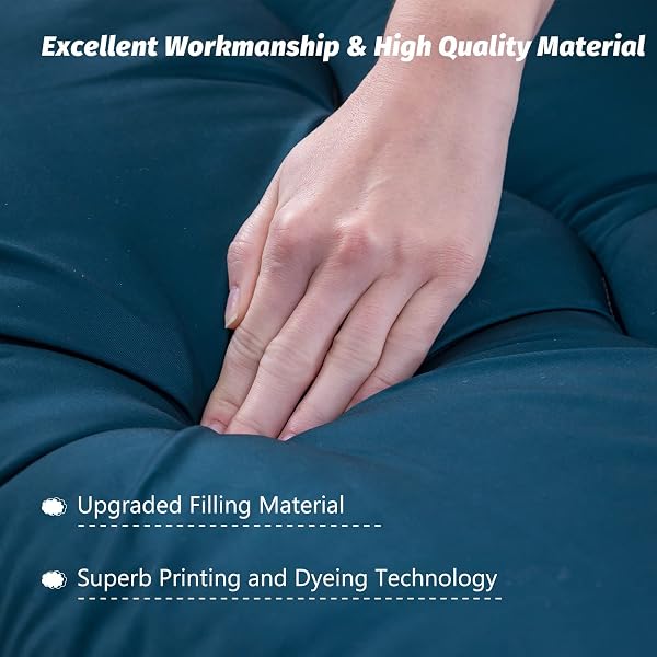 MAXYOYO JAPANESE FLOOR MATTRESS FUTON MATTRESS, THICKEN SLEEPING PAD FOLDABLE ROLL UP FLOOR FUTON FOR ADULTS TATAMI MAT DORMITORY BED LOUNGER, BLUESTONE, FULL SIZE