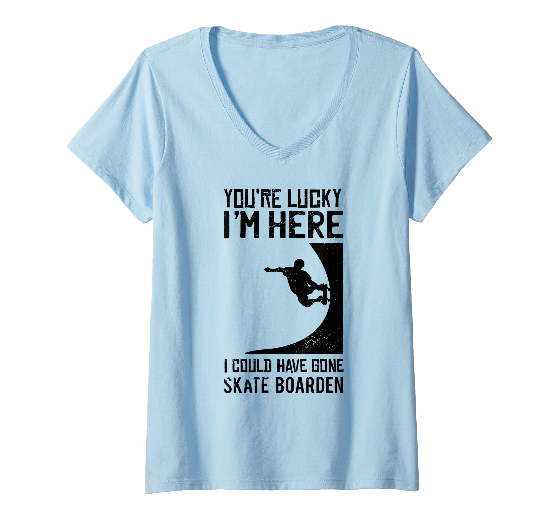 Women's Skateboards Skating Skateboarding Skaterramp Skater V-Neck T-Shirt