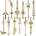 Zonon 12 Pack Ancient Sword Pens Set Fun Novelty Dragon Pens Novelty Gel Ink Cool Plastic for Birthday Party Boy Presents and School Writing(Gold,Mixed Style)